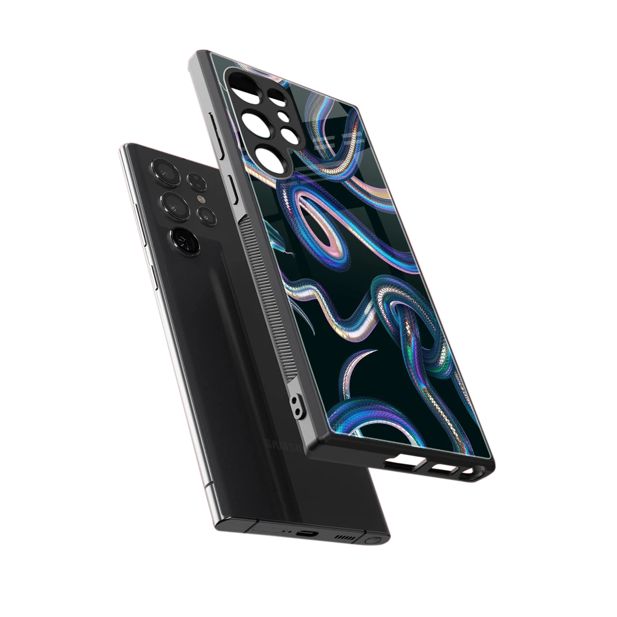 Snakes sleek samsung galaxy s23 ultra cover with tempered glass back and TPU edges