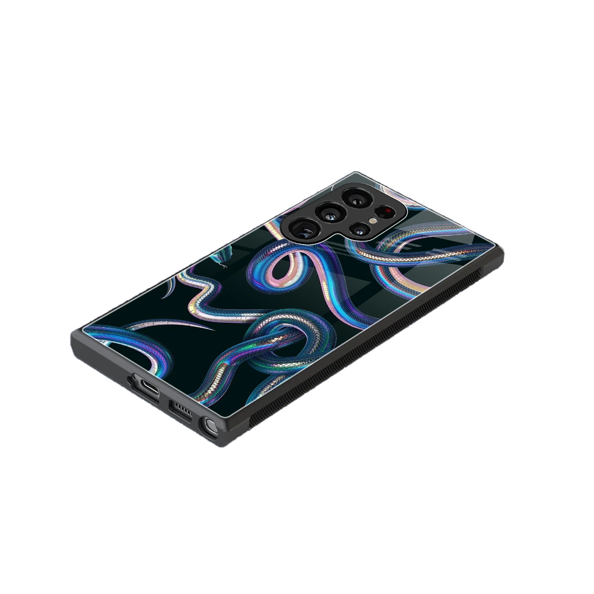 Snakes stylish phone case for samsung galaxy s24 ultra | glossy glass and slim fit