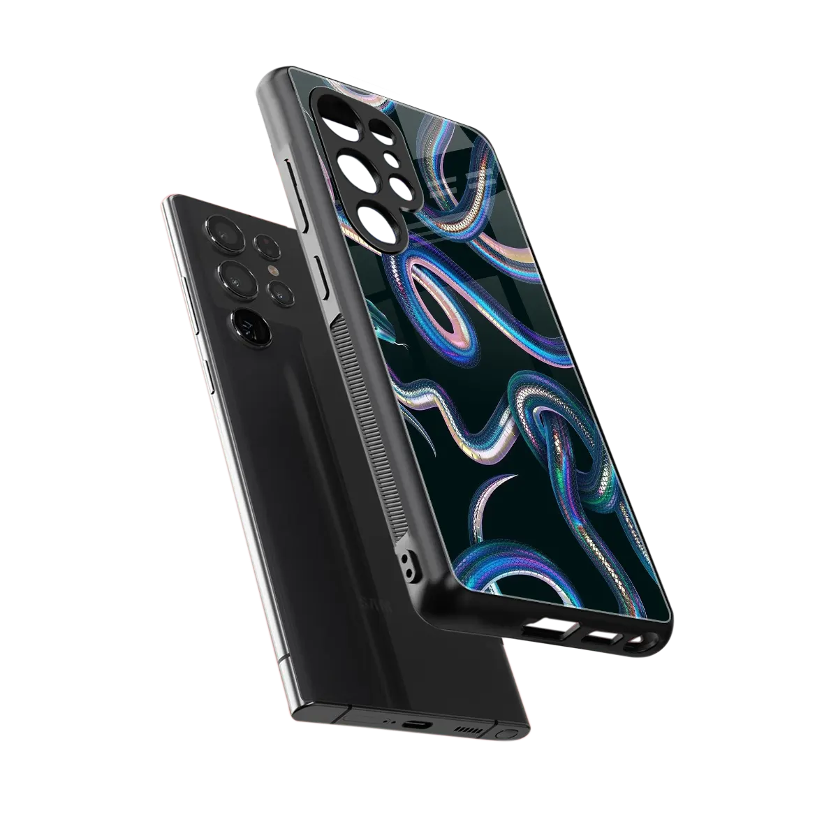 Snakes sleek samsung galaxy s25 ultra cover with tempered glass back and TPU edges