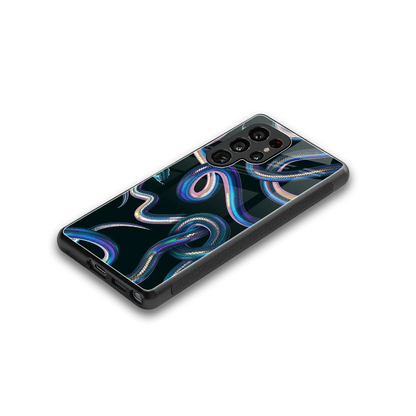 Snakes stylish phone case for samsung galaxy s25 ultra | glossy glass and slim fit