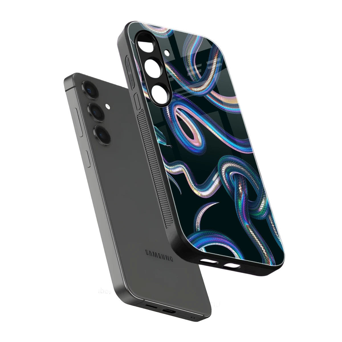 Snakes sleek samsung galaxy s25 plus cover with tempered glass back and TPU edges