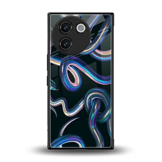 Snakes back phone cover | glass case for vivo v30e