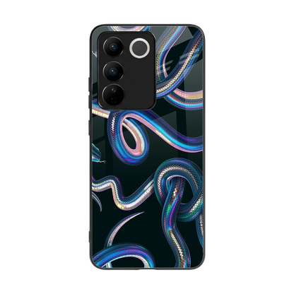 Snakes back phone cover | glass case for vivo v27 5g