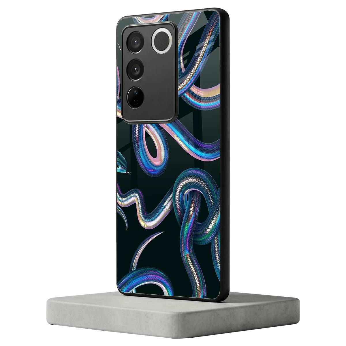 Snakes vivo v27 5g mobile cover | shockproof glass phone case