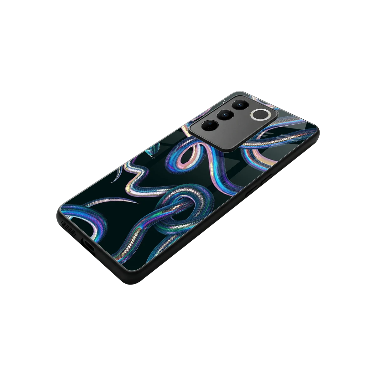 Snakes stylish phone case for vivo v27 5g | glossy glass and slim fit