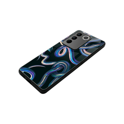Snakes stylish phone case for vivo v27 5g | glossy glass and slim fit