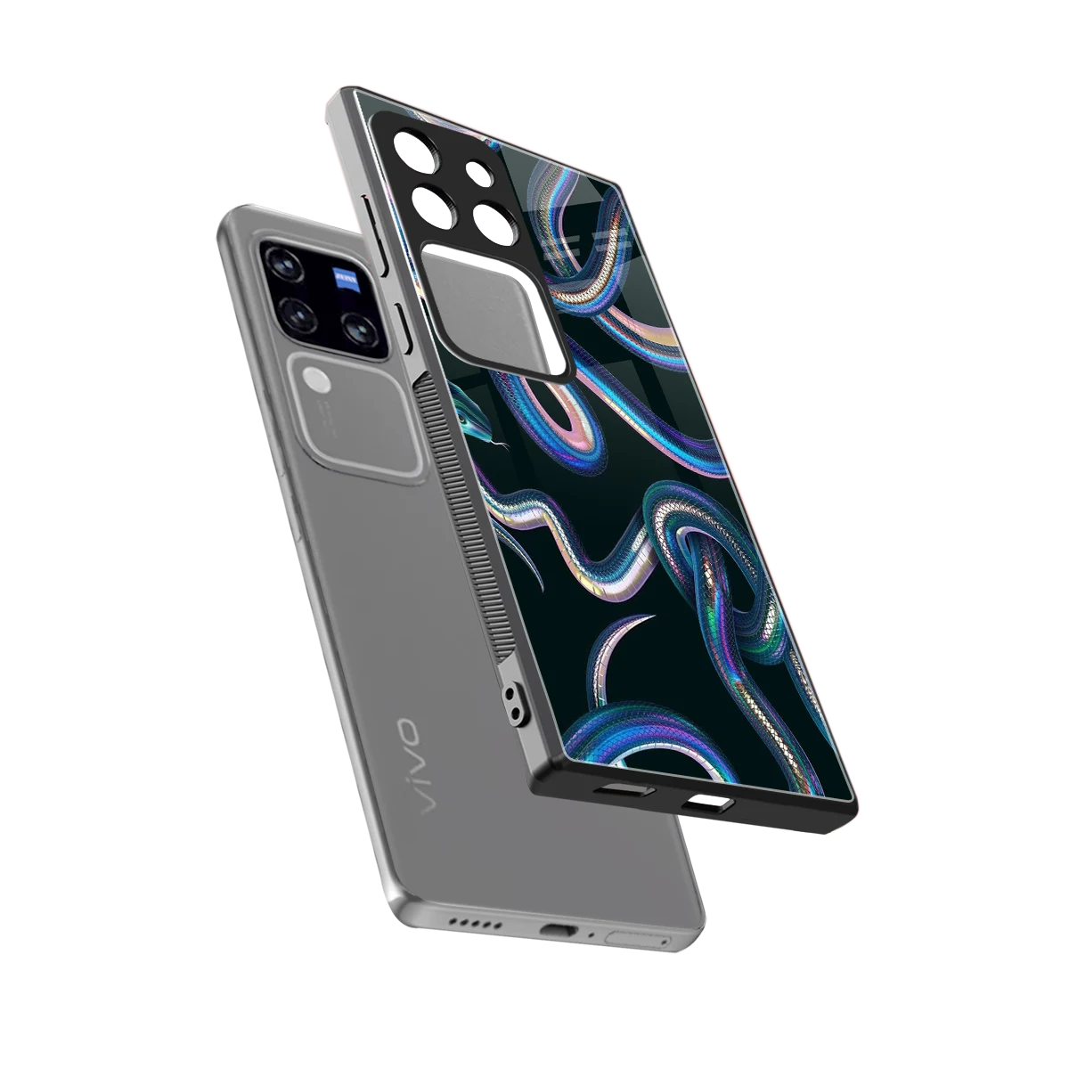 Snakes sleekvivo v30 pro cover with tempered glass back and TPU edges