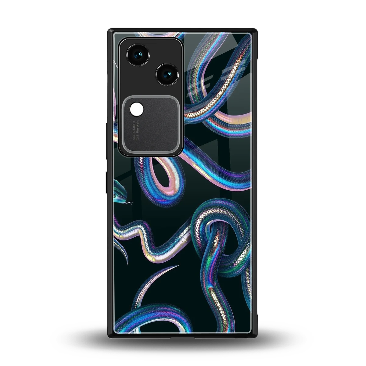 Snakes back phone cover | glass case for vivo v30