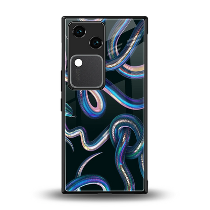 Snakes back phone cover | glass case for vivo v30