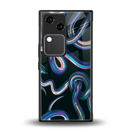 Snakes back phone cover | glass case for vivo v30