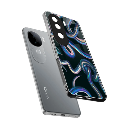 Snakes sleek vivo v40e cover with tempered glass back and TPU edges