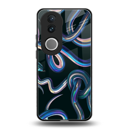 Snakes back phone cover | glass case for vivo v50