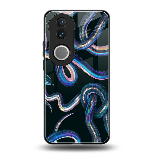 Snakes back phone cover | glass case for vivo v50