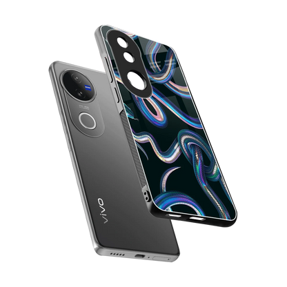 Snakes sleek vivo v50 cover with tempered glass back and TPU edges