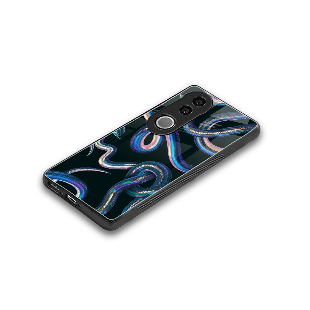 Snakes stylish phone case for vivo v50 | glossy glass and slim fit