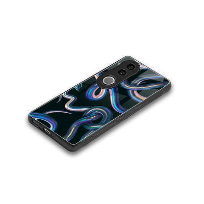 Snakes stylish phone case for vivo v50 | glossy glass and slim fit