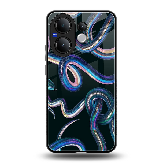 Snakes back phone cover | glass case for vivo v60