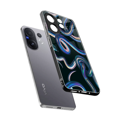 Snakes sleek vivo v60 cover with tempered glass back and TPU edges
