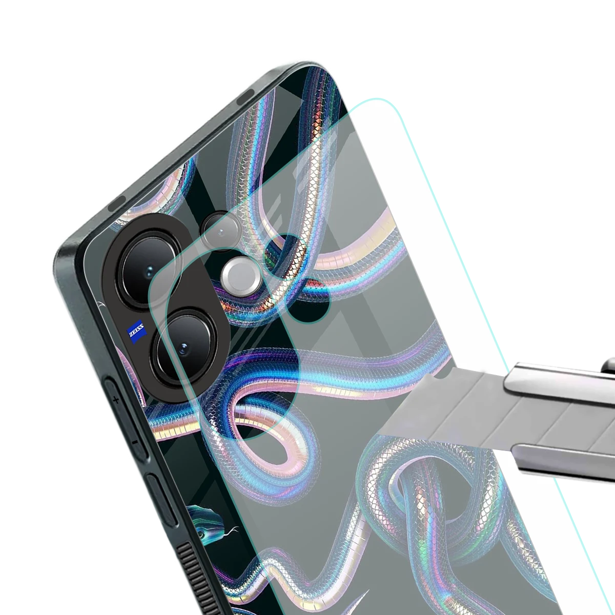 Snakes stylish phone case for vivo v60 | glossy glass and slim fit