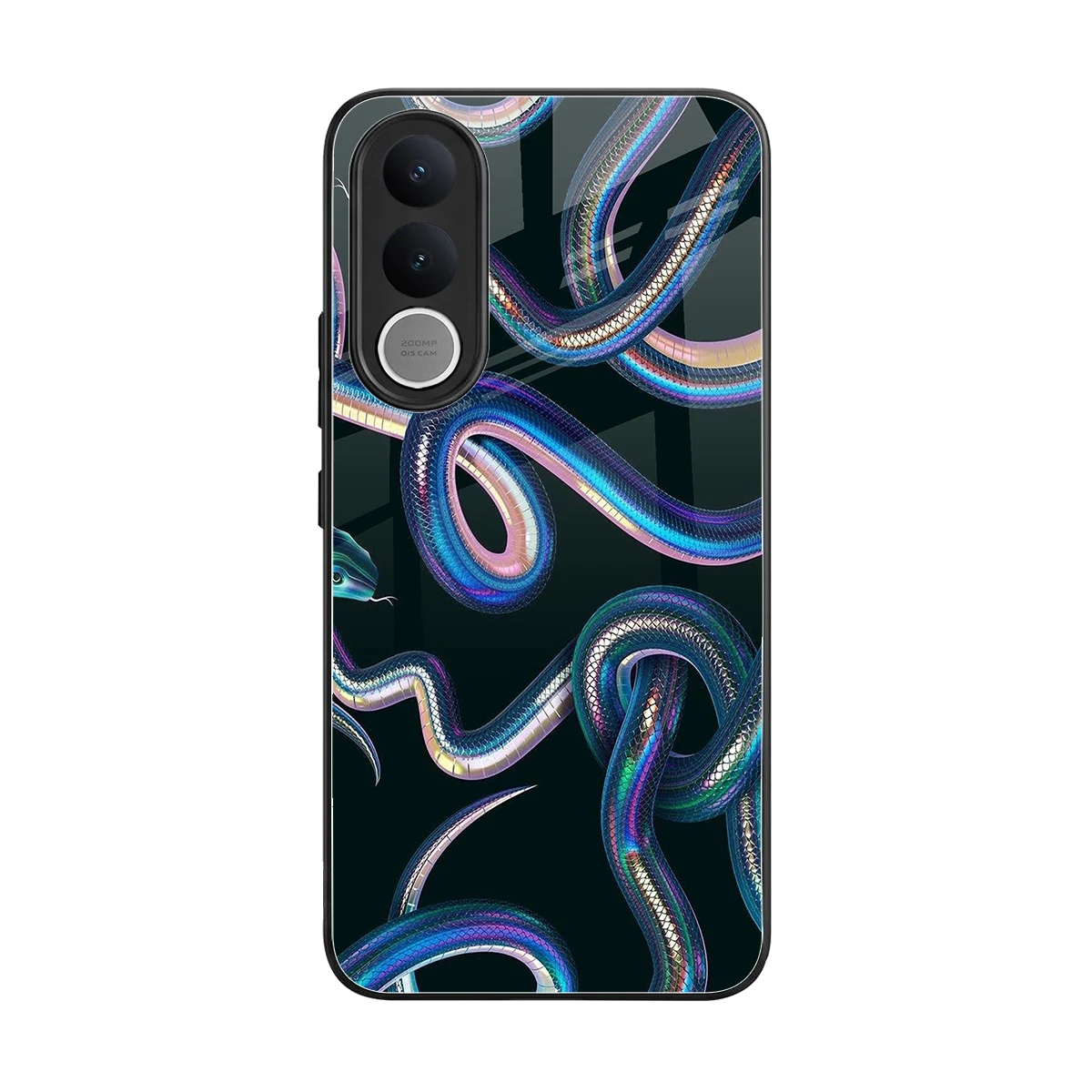 Snakes back phone cover | glass case for vivo v70 fe