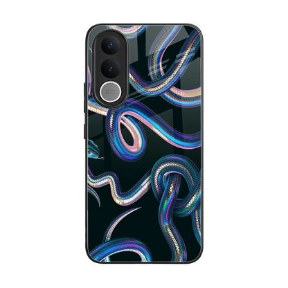 Snakes back phone cover | glass case for vivo v70 fe