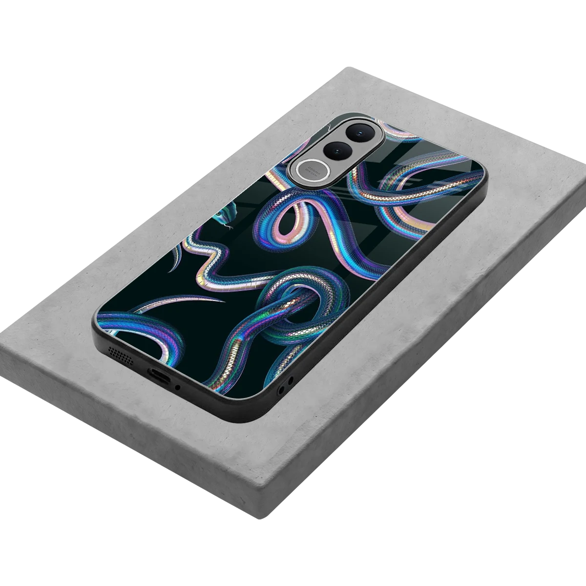 Snakes stylish phone case for vivo v70 fe | glossy glass and slim fit
