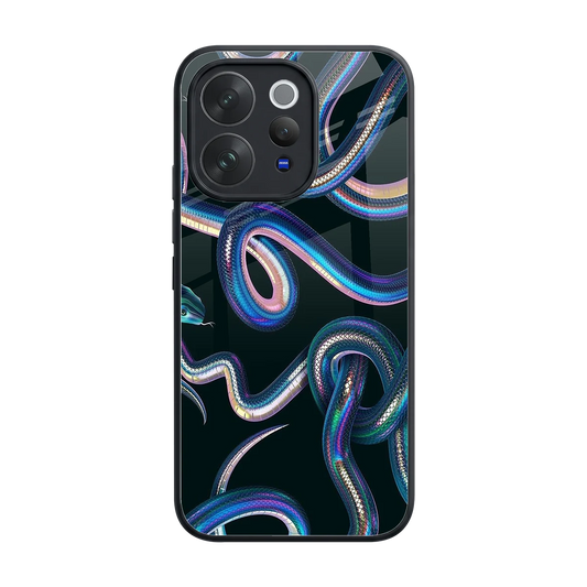 Snakes back phone cover | glass case for vivo v70 elite