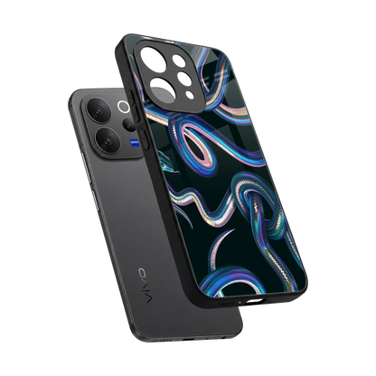 Snakes sleek vivo v70 cover with tempered glass back and TPU edges