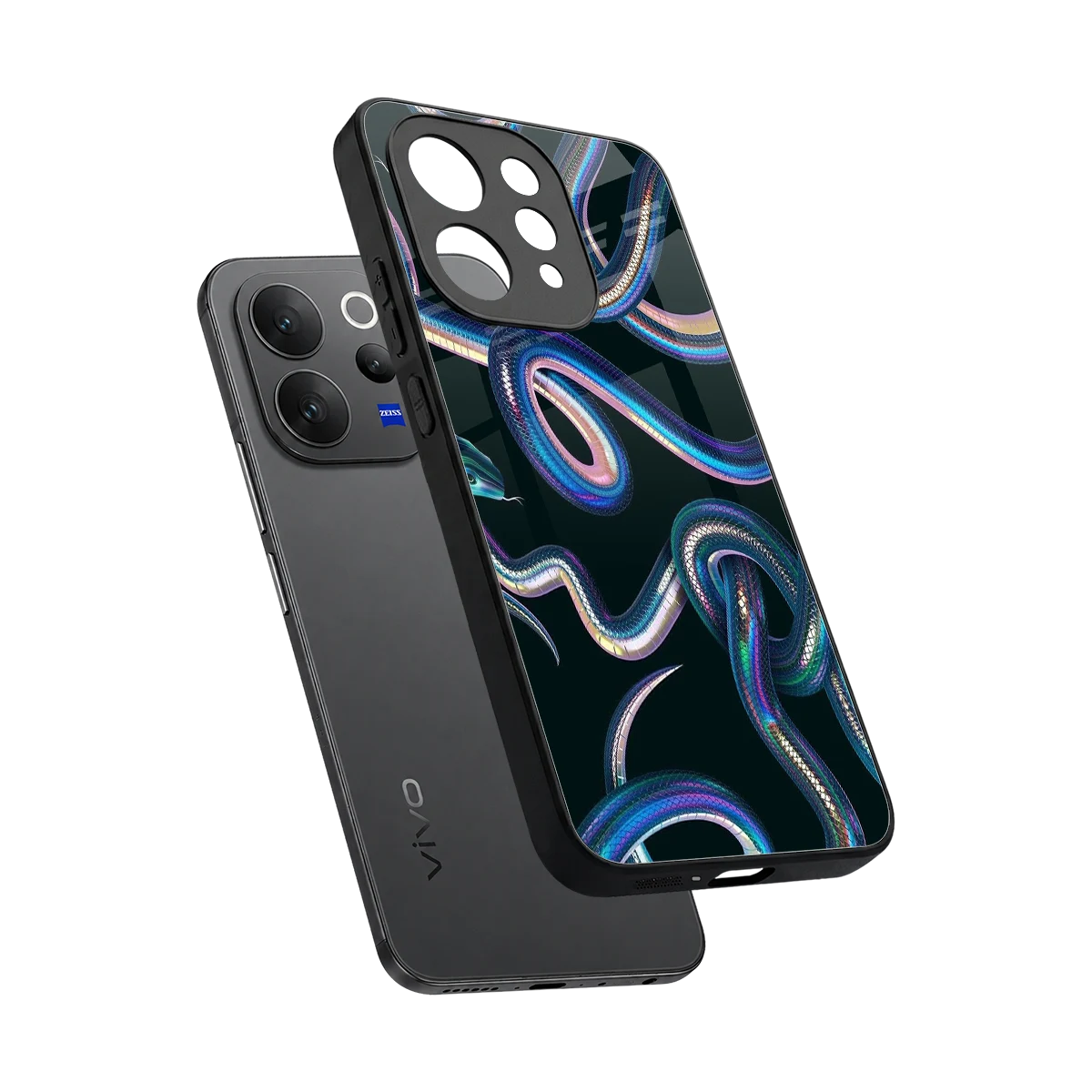 Snakes sleek vivo v70 elite cover with tempered glass back and TPU edges