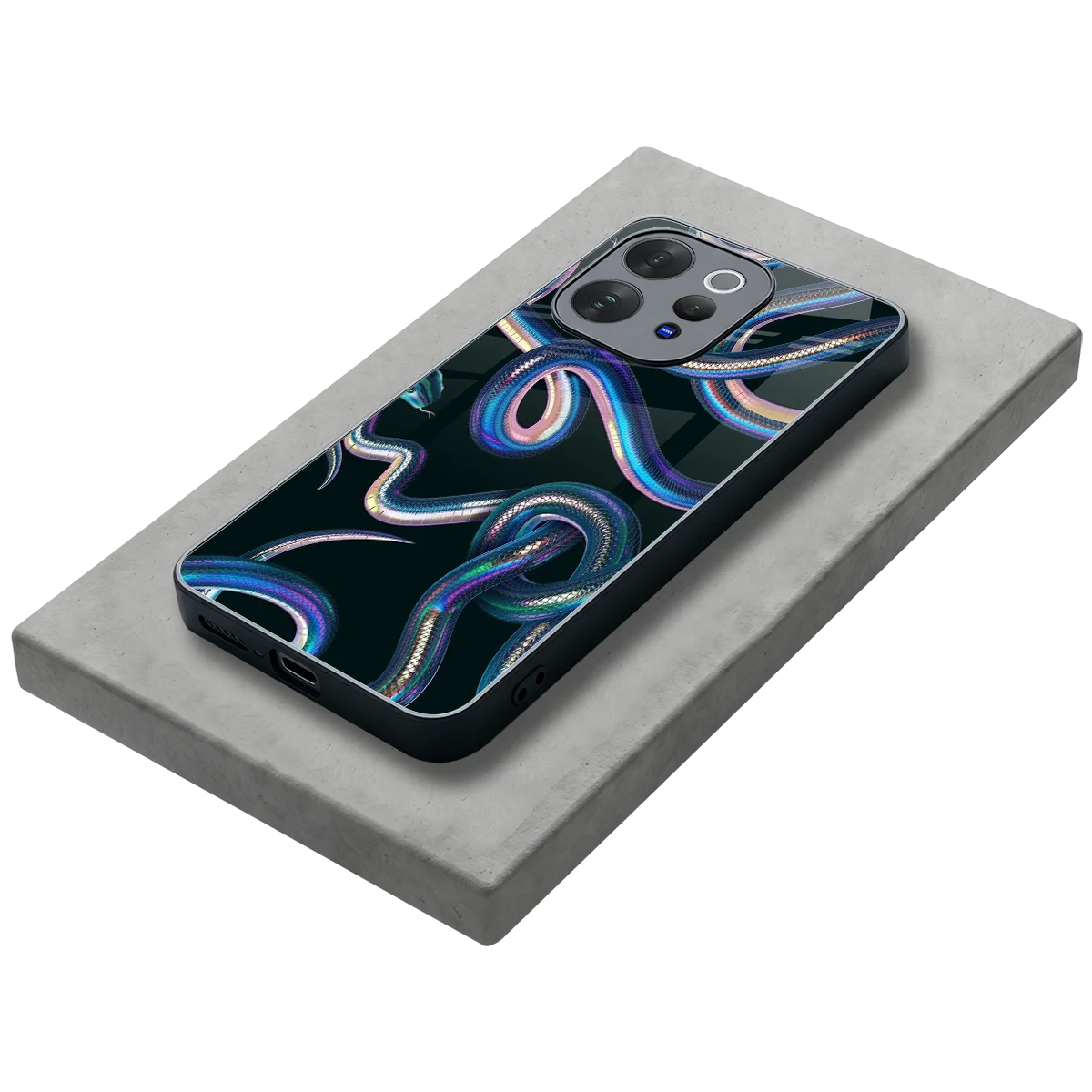 Snakes stylish phone case for vivo v70 | glossy glass and slim fit