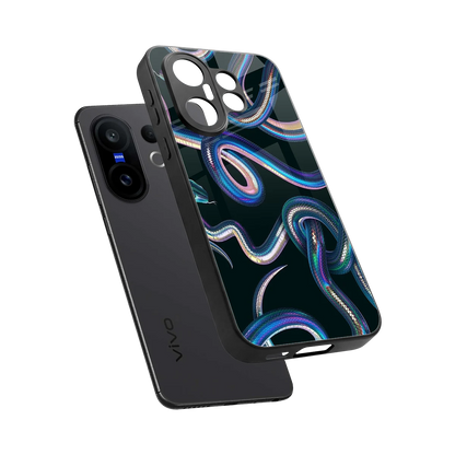 Snakes sleek vivo x200 fe cover with tempered glass back and TPU edges