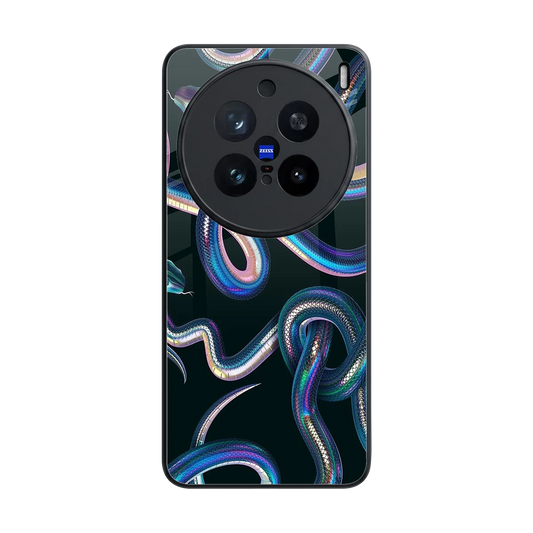 Snakes back phone cover | glass case for vivo x200 pro