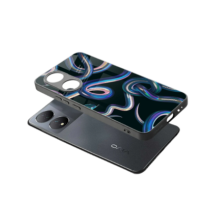 Snakes sleek Vivo-y100 cover with tempered glass back and TPU edges