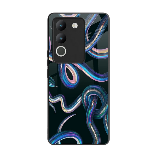 Snakes back phone cover | glass case for vivo y200 5g