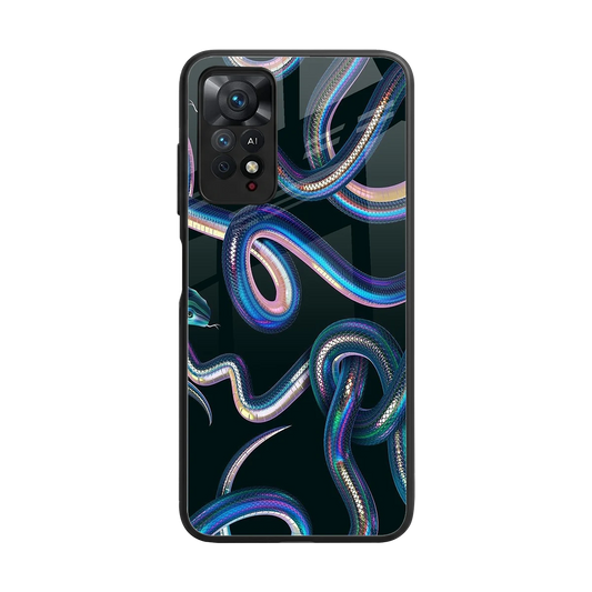 Snakes back phone cover | glass case for redmi note 11 pro