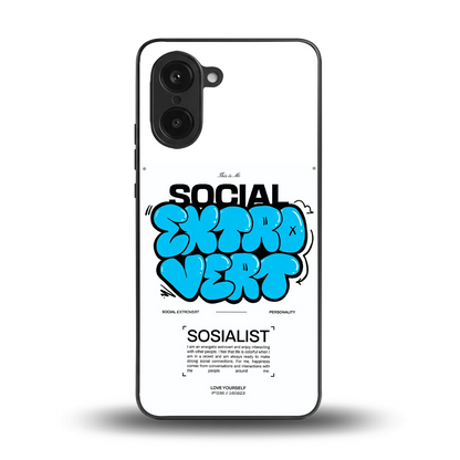 Social Extrovert back phone cover | glass case for oneplus nord ce5 5g