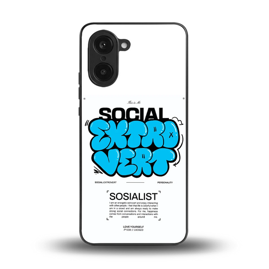 Social Extrovert back phone cover | glass case for oneplus nord ce5 5g