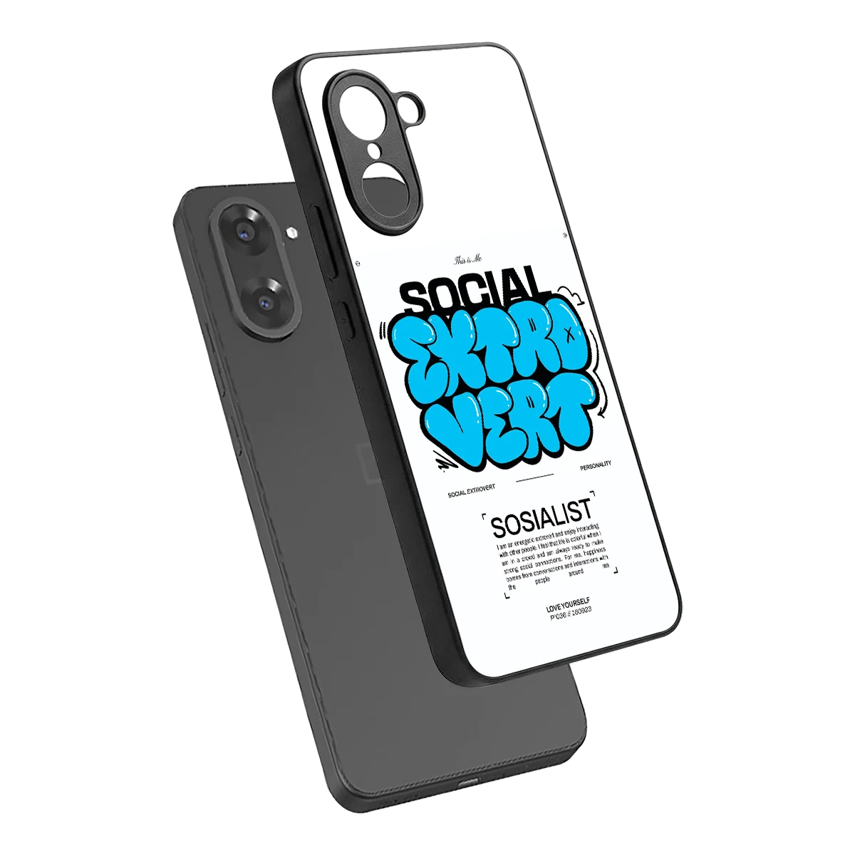 Social Extrovert sleek oneplus nord ce5 5g cover with tempered glass back and TPU edges