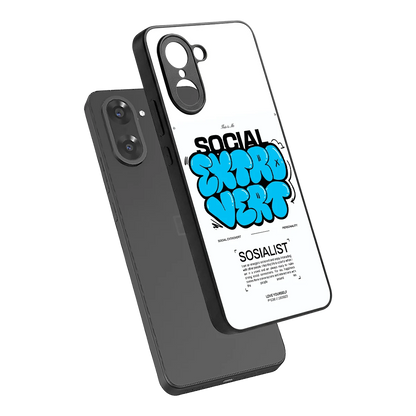 Social Extrovert sleek oneplus nord ce5 5g cover with tempered glass back and TPU edges