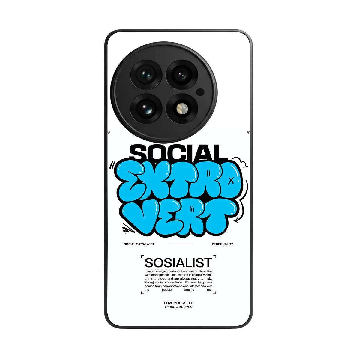Social Extrovert back phone cover | glass case for oneplus 13