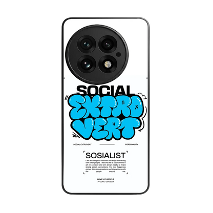 Social Extrovert back phone cover | glass case for oneplus 13