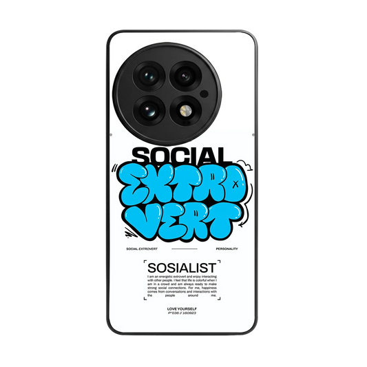Social Extrovert back phone cover | glass case for oneplus 13