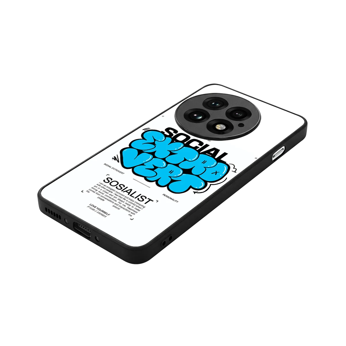 Social Extrovert stylish phone case for oneplus 13 | glossy glass and slim fit