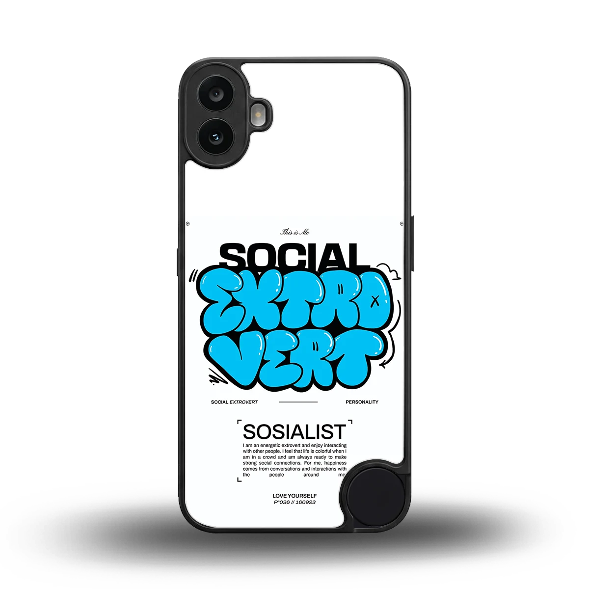 Social Extrovert back phone cover | glass case for cmf nothing phone 1