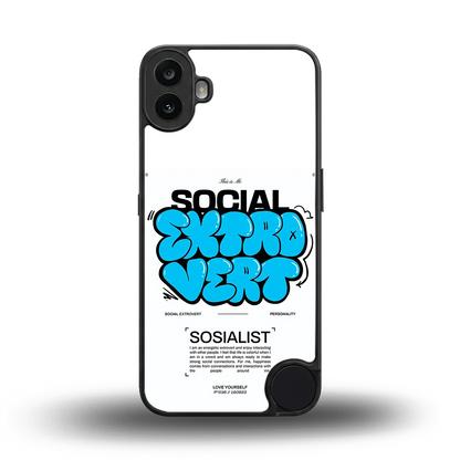 Social Extrovert back phone cover | glass case for cmf nothing phone 1