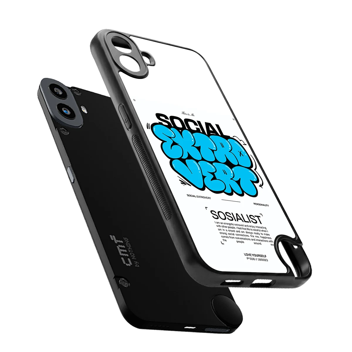 Social Extrovert sleek cmf nothing phone 1 cover with tempered glass back and TPU edges