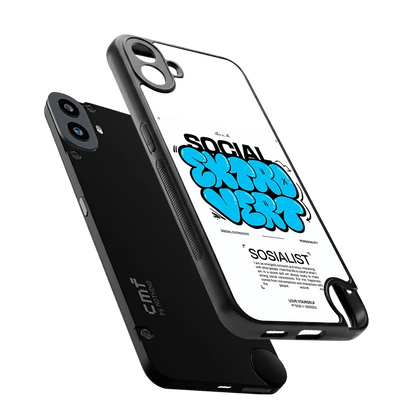Social Extrovert sleek cmf nothing phone 1 cover with tempered glass back and TPU edges