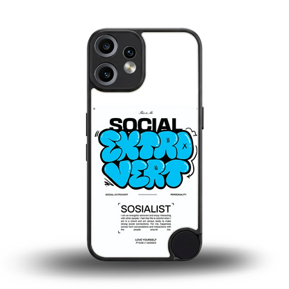 Social Extrovert back phone cover | glass case for cmf nothing phone 2 pro