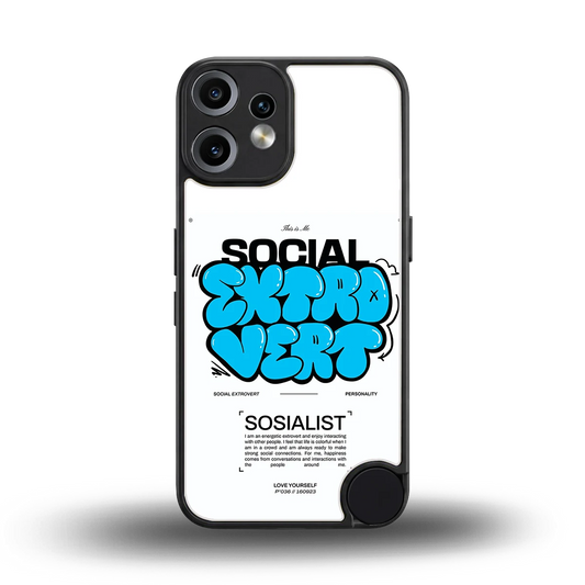 Social Extrovert back phone cover | glass case for cmf nothing phone 2 pro