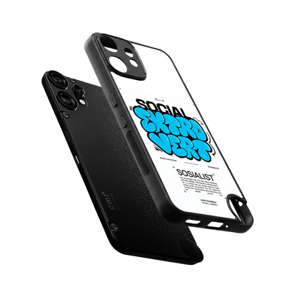 Social Extrovert sleek cmf nothing phone 2 pro cover with tempered glass back and TPU edges